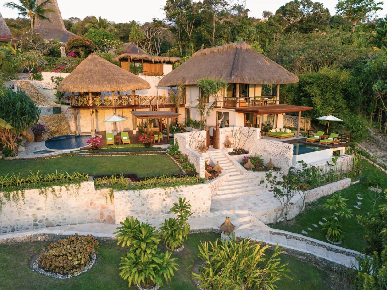 Aerial view of a villa estate at NIHI Sumba